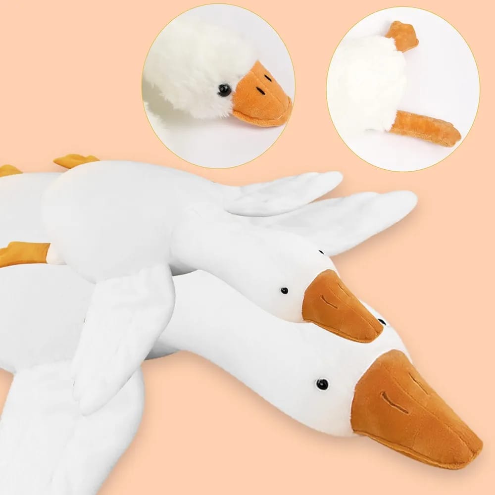 Cute Duck Pillow Cushion, White Goose Plush Toy, Super Soft Stuffed Pillow