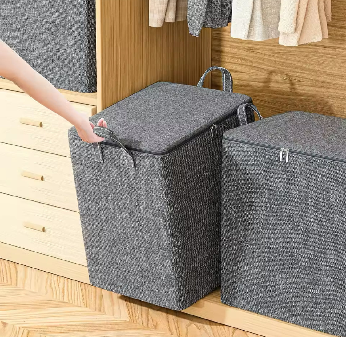 Large Capacity Clothing Storage Bag, Foldable Clothing Dust Bag, Portable Bedroom Storage Organizer