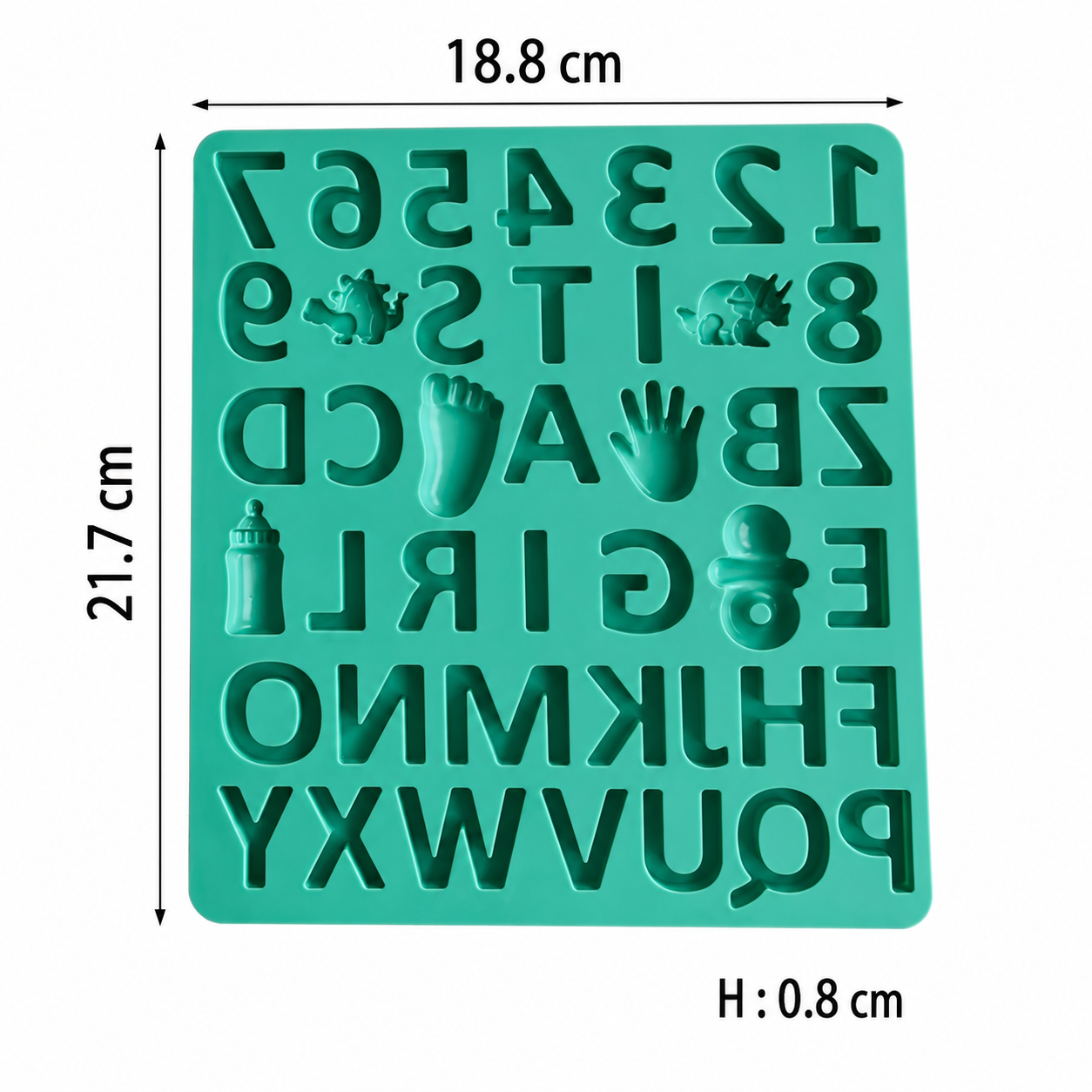 Silicone Alphabet And Number Mold, Baby Theme Alphabet Silicone Mold, 3D Letter And Number Silicone Mold