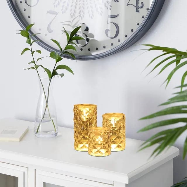 Romantic Rose Crystal Lamp, Mini Petals Diamond Table Lamp, Dimmable Golden Desk Lamp, Nordic Crystal Rechargeable Table Lamp, LED Romantic Desk Light