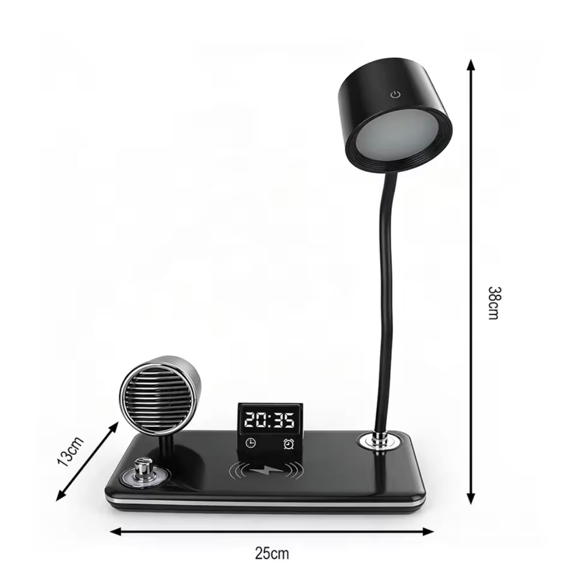 4 In 1 Smart LED Table Lamp, Wireless Lamp With Charging Pad, Adjustable LED Lamp With Bluetooth Speaker And Clock