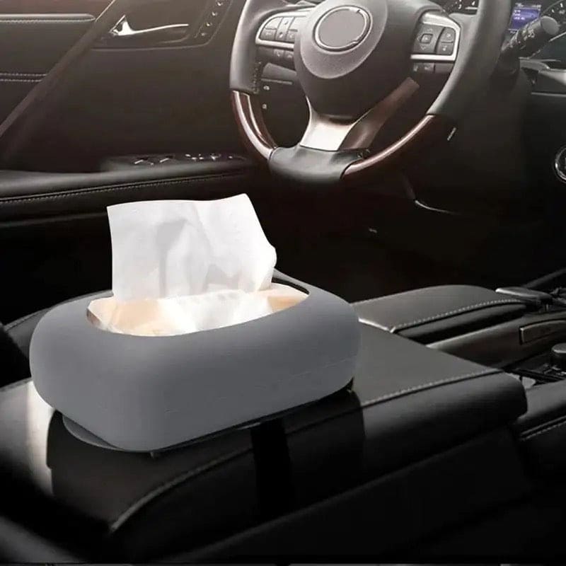 Silicone Tissue Holder Cover, Suction Cup Napkin Storage Cover, Punch Free Tissue Box With Sucker, Foldable Square Napkin Tissue Cover, Universal Refillable Rectangle Tissue Dispenser