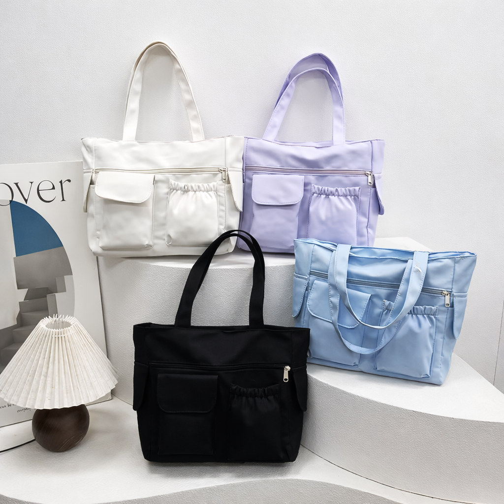 Nylon Canvas Tote Bag, Women Office Shoulder Bag, Fashionable Handbag For Travel