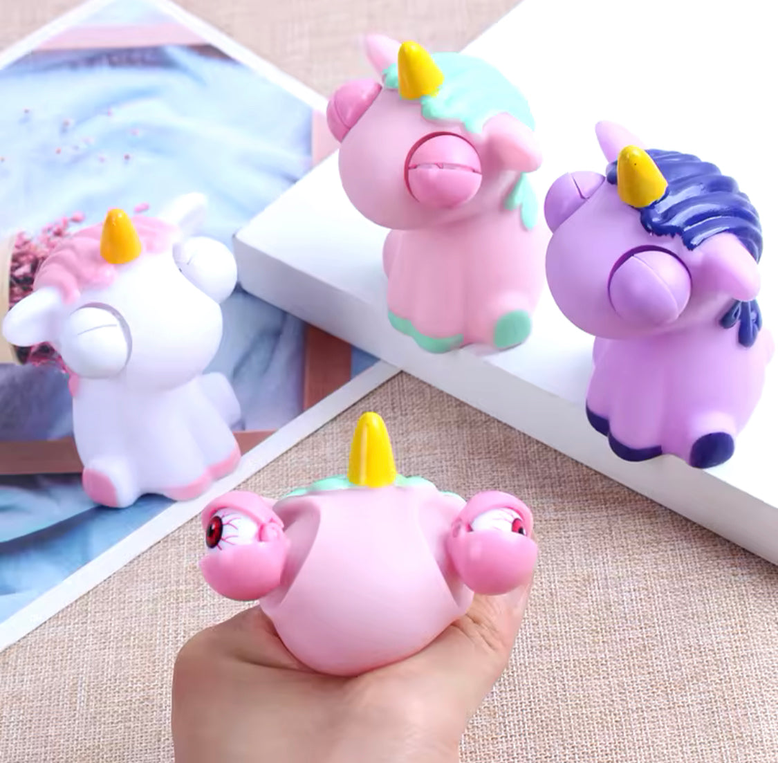 Eye Popping Squeeze Toy, Stress Relief Squishy Toy, Unicorn Eye Poppin