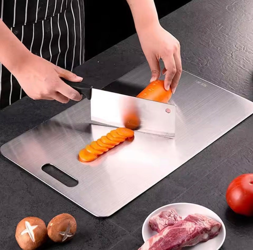 Stainless Steel Double Sided Cutting Board, Food Grade Cutting Board, Chopping Board, Kitchen Gadgets