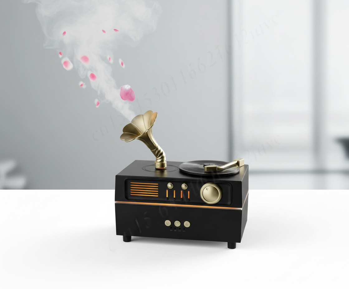 Vintage Gramophone Bluetooth Speaker With Humidifier, Retro Gramophone Air Humidifier, Aroma Humidifier, Home Office Air Purifier