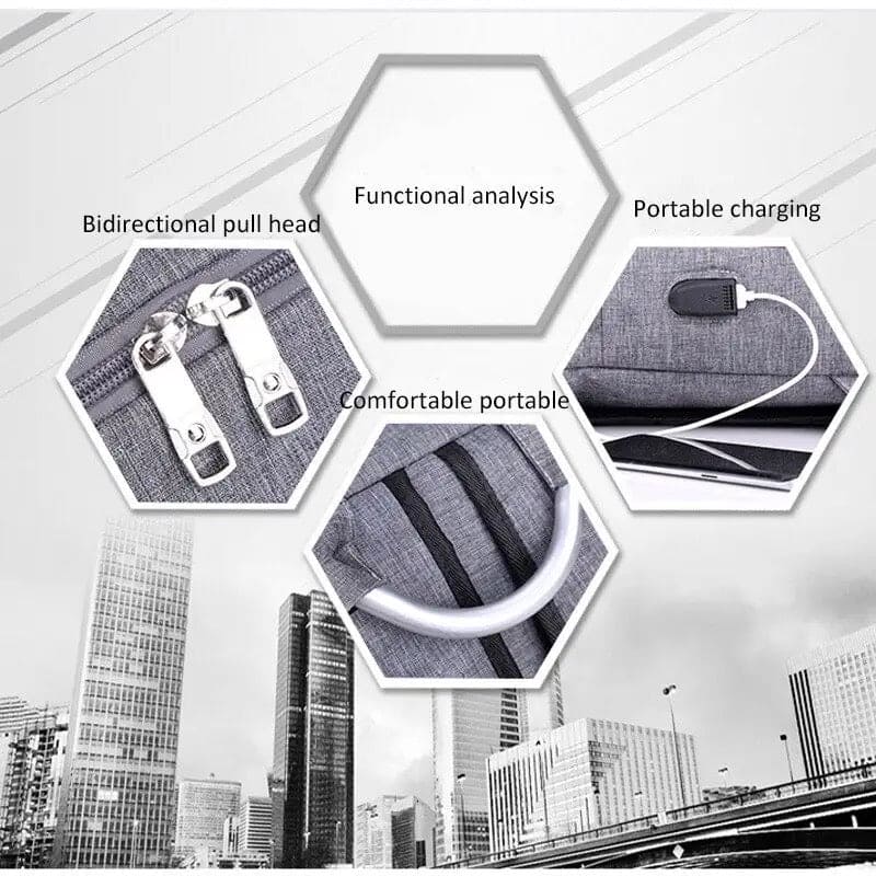 Leisure Computer Backpack, USB Interface Backpack, Rechargeable Waterproof Backpack, Large Capacity Student Bookbag, Laptop Backpack with USB Charging Port, Briefcase Computer Backpack