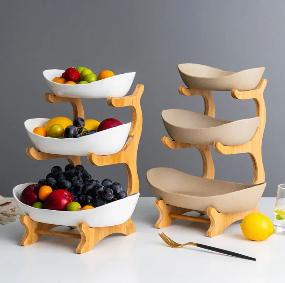 Multi Layer European Style Fruit Tray, Creative Colorful Glass Plate, Home Ocean Shell Fruit Plate