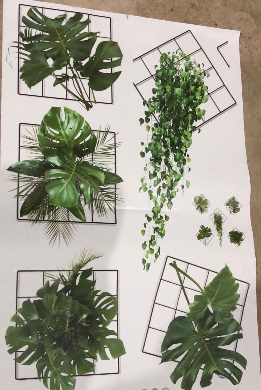 Green Plant Wall Sticker, 3D Artificial Plant Framed Wall Art, Indoor Leaves Wall Frame, Water Proof Affirmation Stickers, Removable DIY Green Leaf Flower Bonsai Wall Sticker, Self-Adhesive Home Decor Art Mural for Bedroom, Living Room, Kitchen, Office