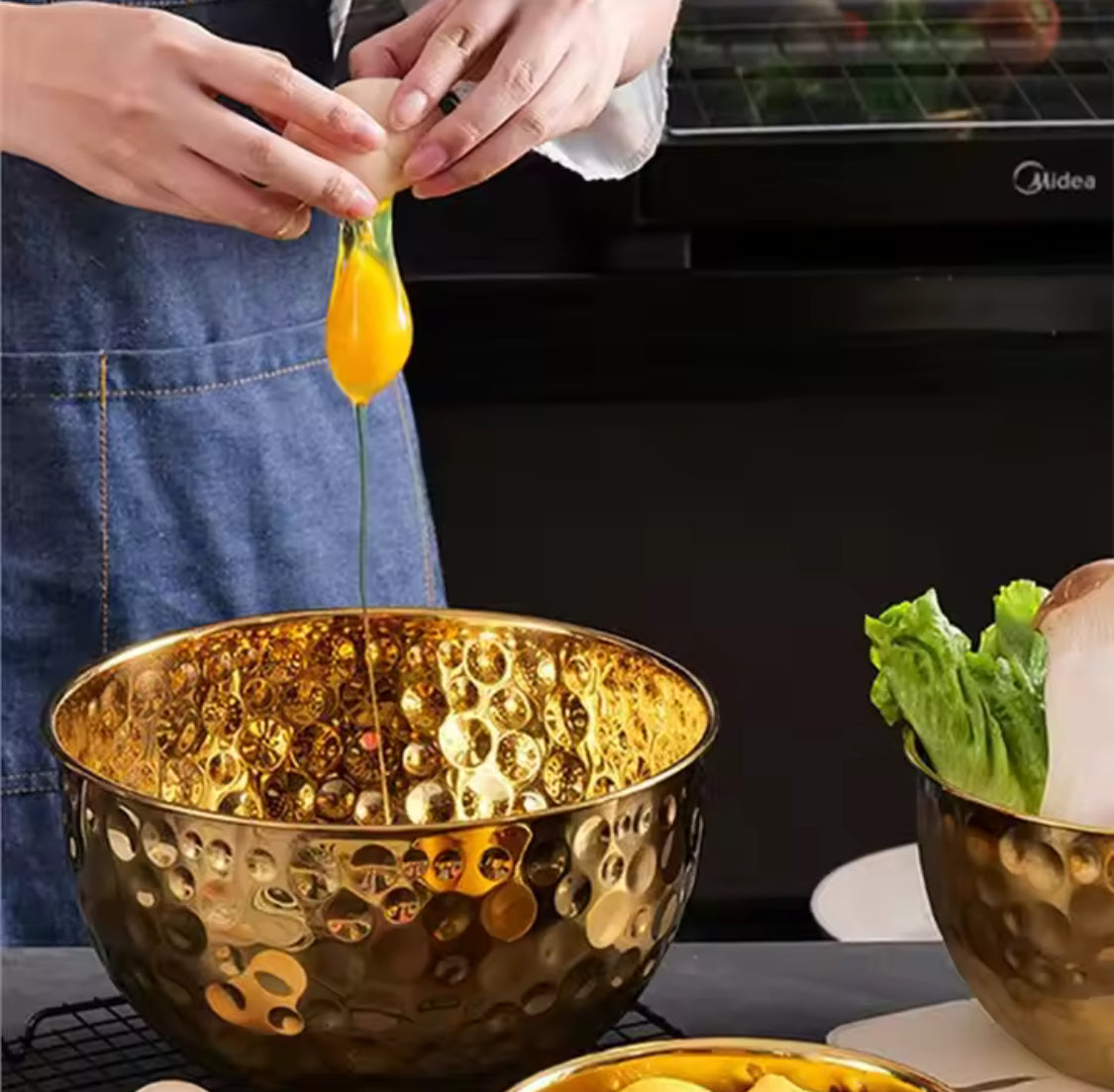 Creative Stainless Steel Fruit Bowl, Multipurpose Salad Bowl, Baking Mixing Bowl, Kitchen Cooking Essentials