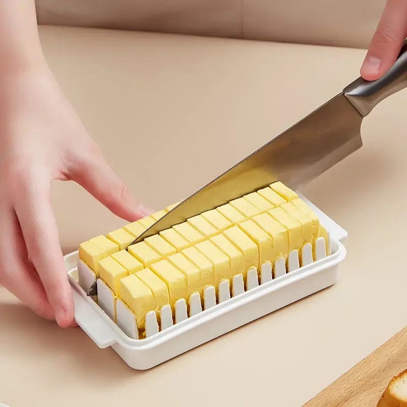 Butter Cutting Box, Crisper Butter Cutting Case With Lid, Cheese Butter Cutting Storage Box, Butter Refrigerator Fresh Keeper Container, Transparent Plastic Butter Box With Cover
