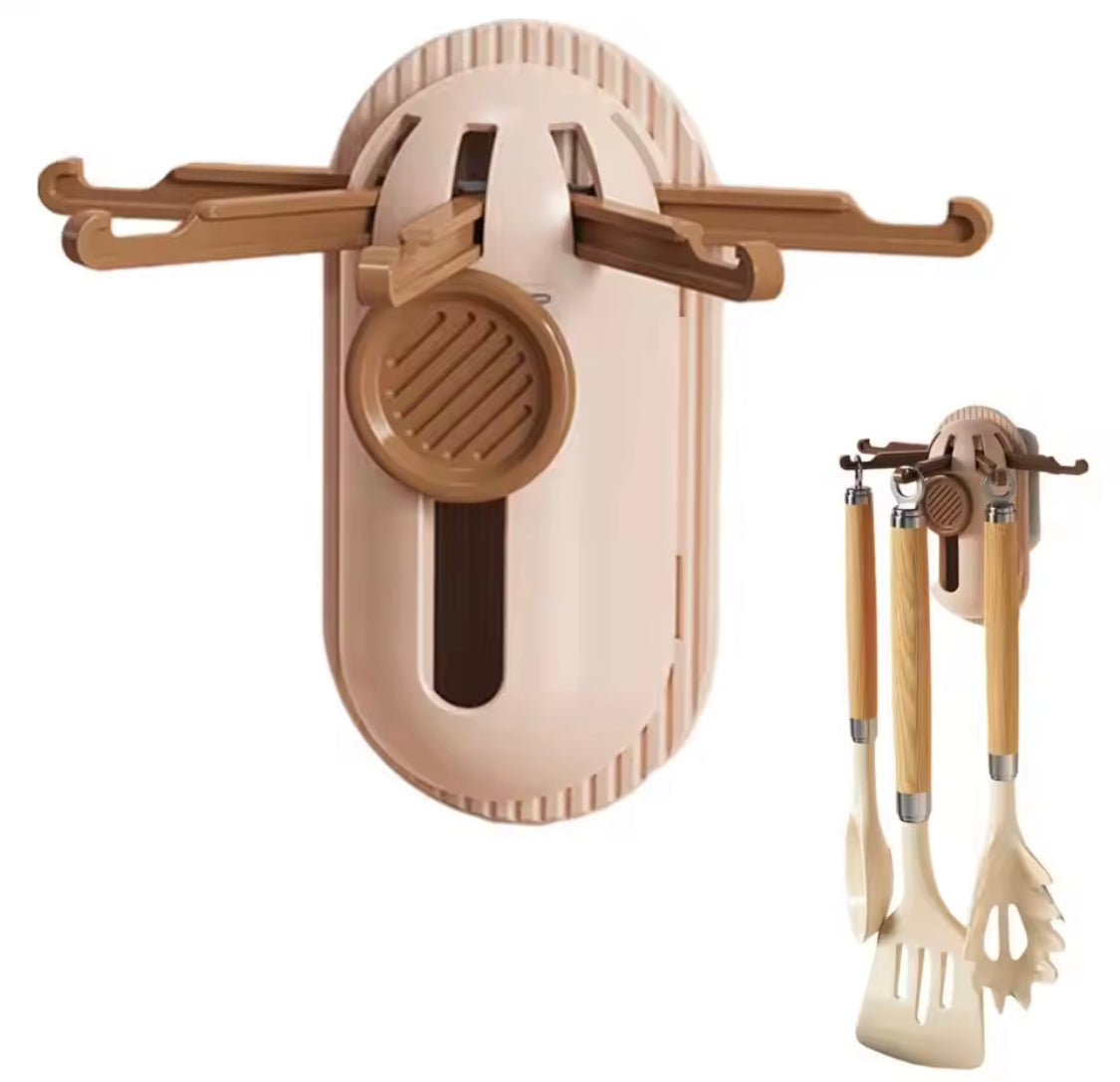 Wall Mounted 5 Claw Telescopic Hook, Multipurpose Durable Wall Hook, Drill Free Kitchen Utensils Hanger, Strong Adhesive Kitchen Utensil Hook, Space Saving Key Holder