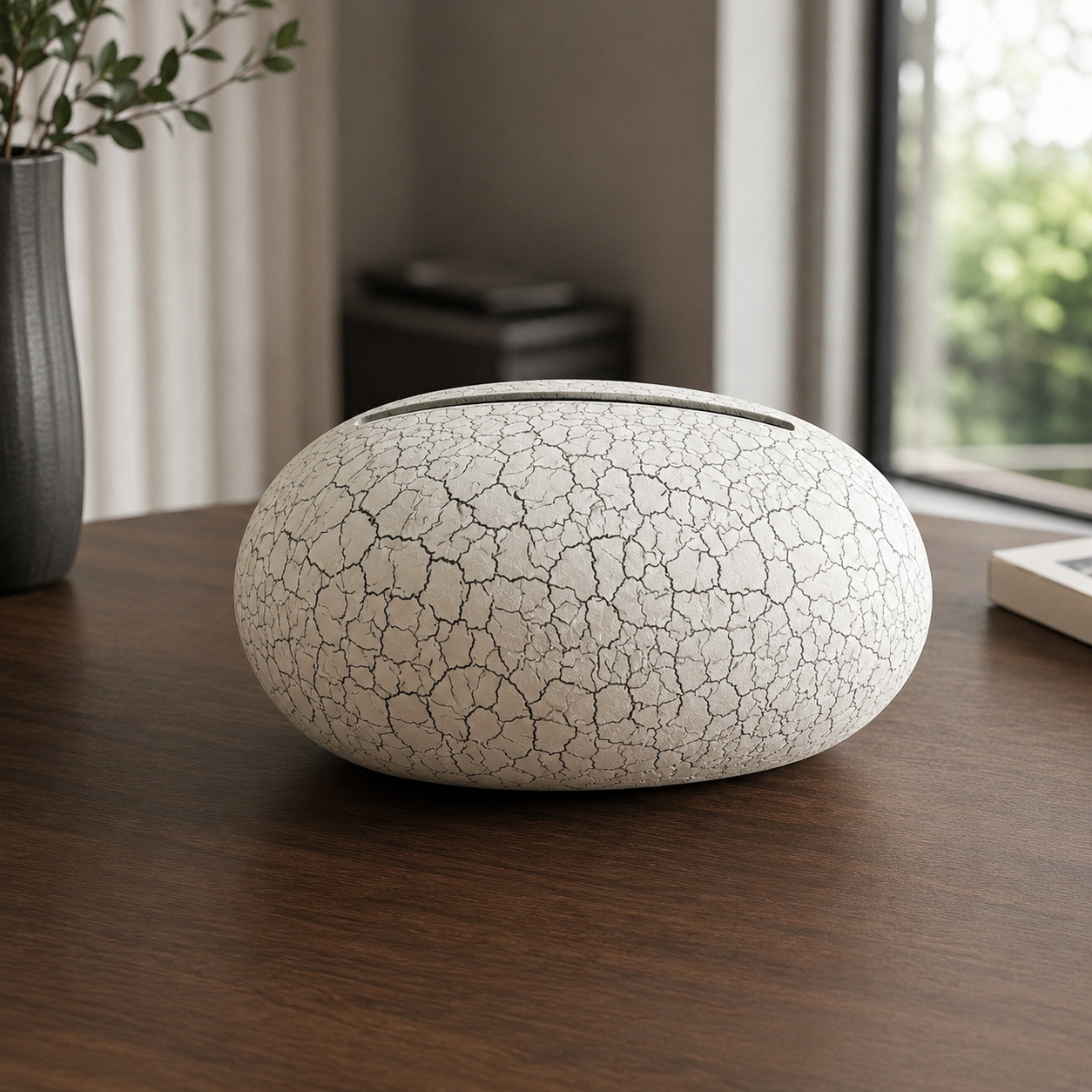 Elegant Pebble Shaped Tissue Dispenser, Aesthetic Stone Texture Tissue Holder, Decorative Oval Tissue Box