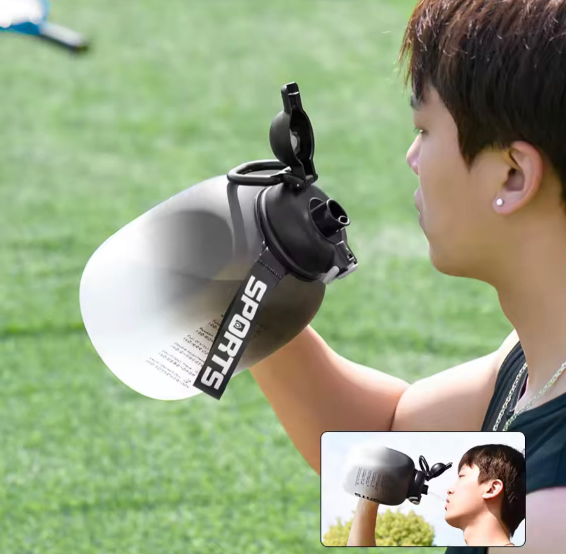 Portable Sport Water Bottle, Large Capacity Outdoor Travel Water Bottle, Gradient Gym Drink Bottle, Plastic Reusable Water Cup