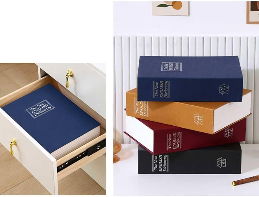 Secret Dictionary Lock Box, Fake Dictionary Security Safe, Portable Book Shaped Cash Safe, Fake Dictionary Security Safe