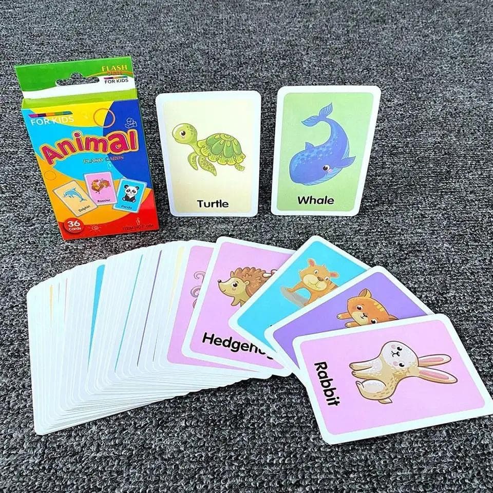 English Word Learning Flash Card For Kids, Visual Stimulation Cards for Toddlers, Cartoon Flashcards for Newborn Babies Kids, Fun Learning and Educational Kids Cards, Memory Training Learning Cards, Montessori Baby Learning Cards
