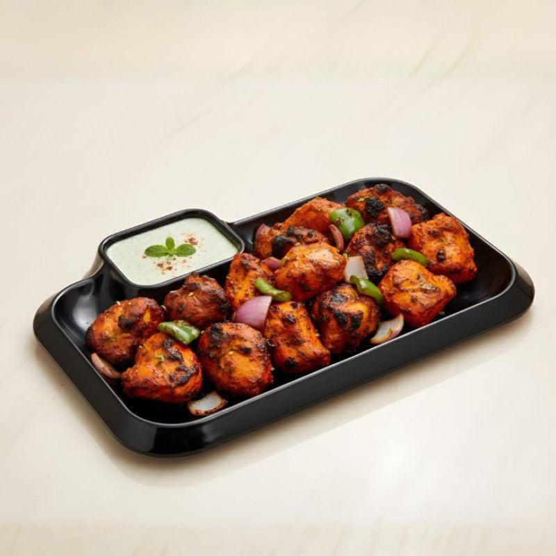 Rectangular Serving Tray
With Dip Section, BBQ Serving Plate, Kitchen Serving Tray