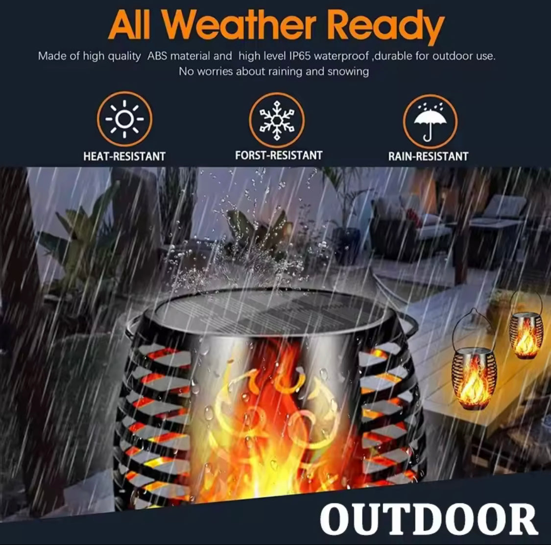Outdoor Garden Solar Flickering Flame Light, Garden Yard Lamp, LED Garden Torch Lights