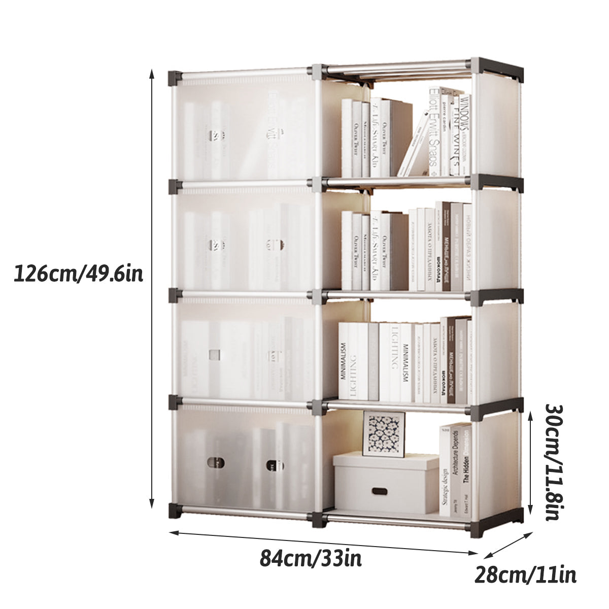 Multiayer Dustproof Cabinet Storage Shelf, Plastic Book Cabinet Organizer, Multipurpose Storage Rack, Portable Wardrobe Cabinet, Clothes Storage Organizer, No Installation Storage Cabinet