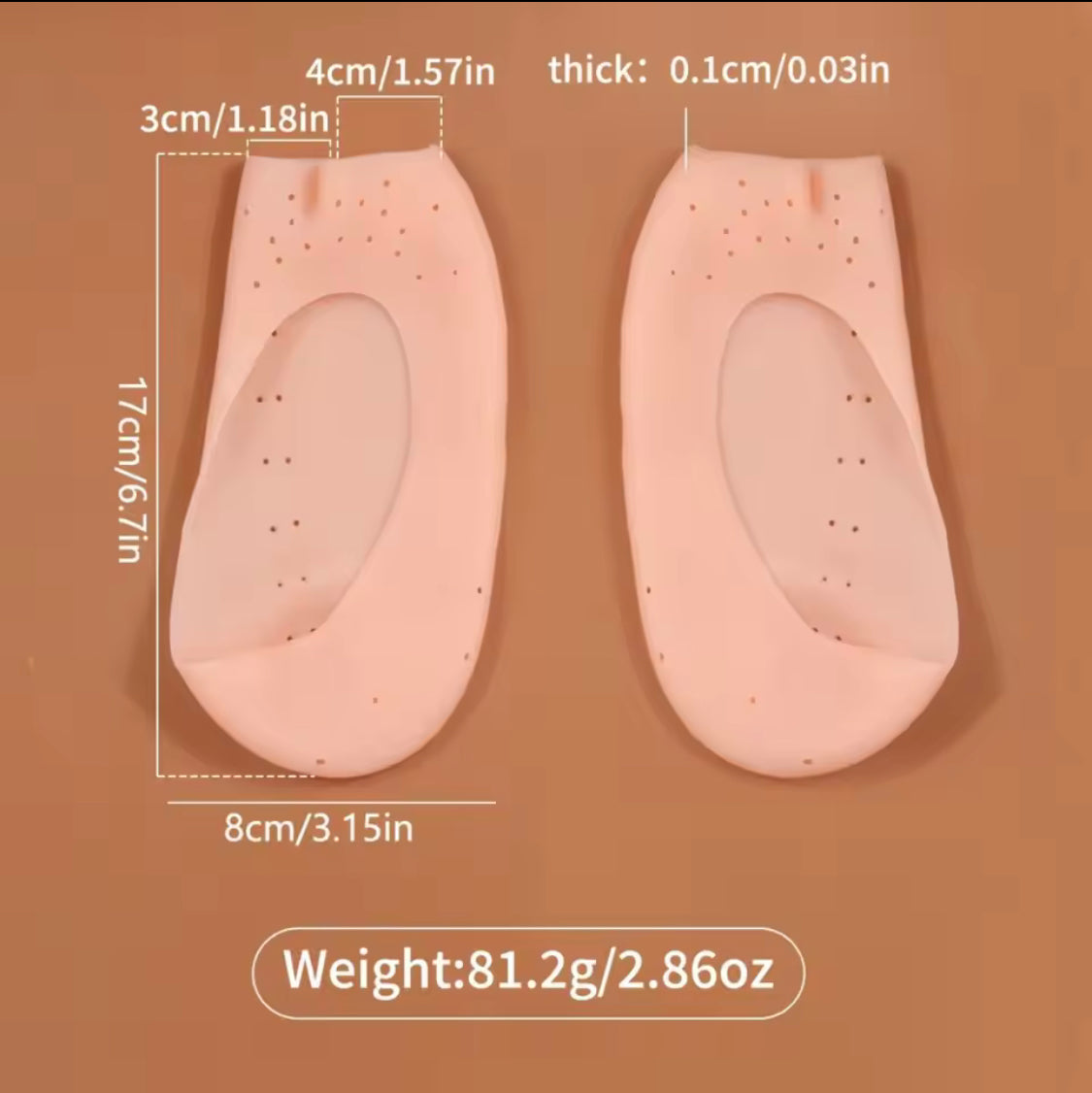 Silicone Half Gel Socks, Cracked Foot Peeling Socks, Soft Silicone Moisturizing Socks