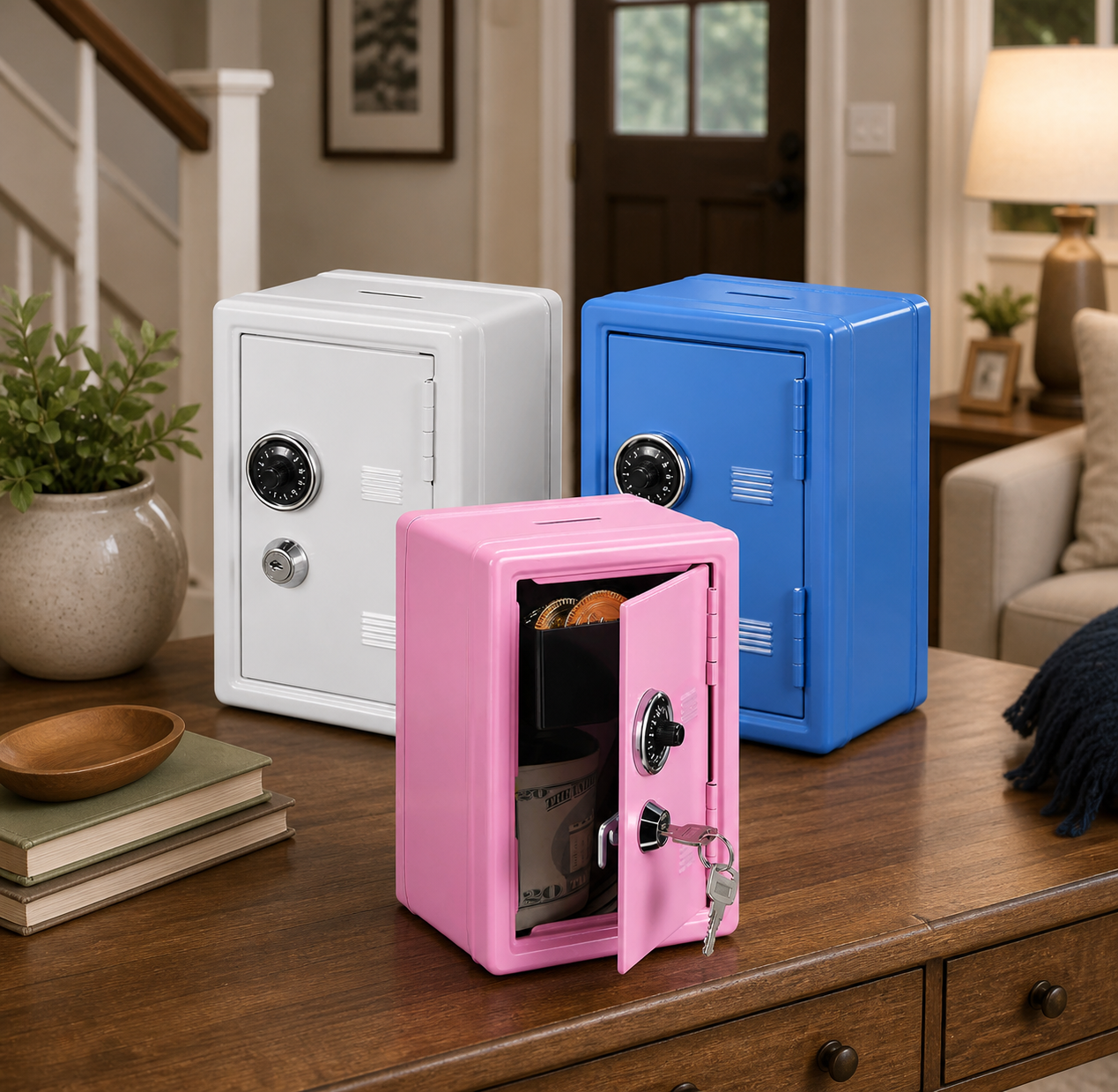 Mini Safe Locker Box, Mini Metal Saving Box, Compact Security Locker, Home Essentials Mini Safe