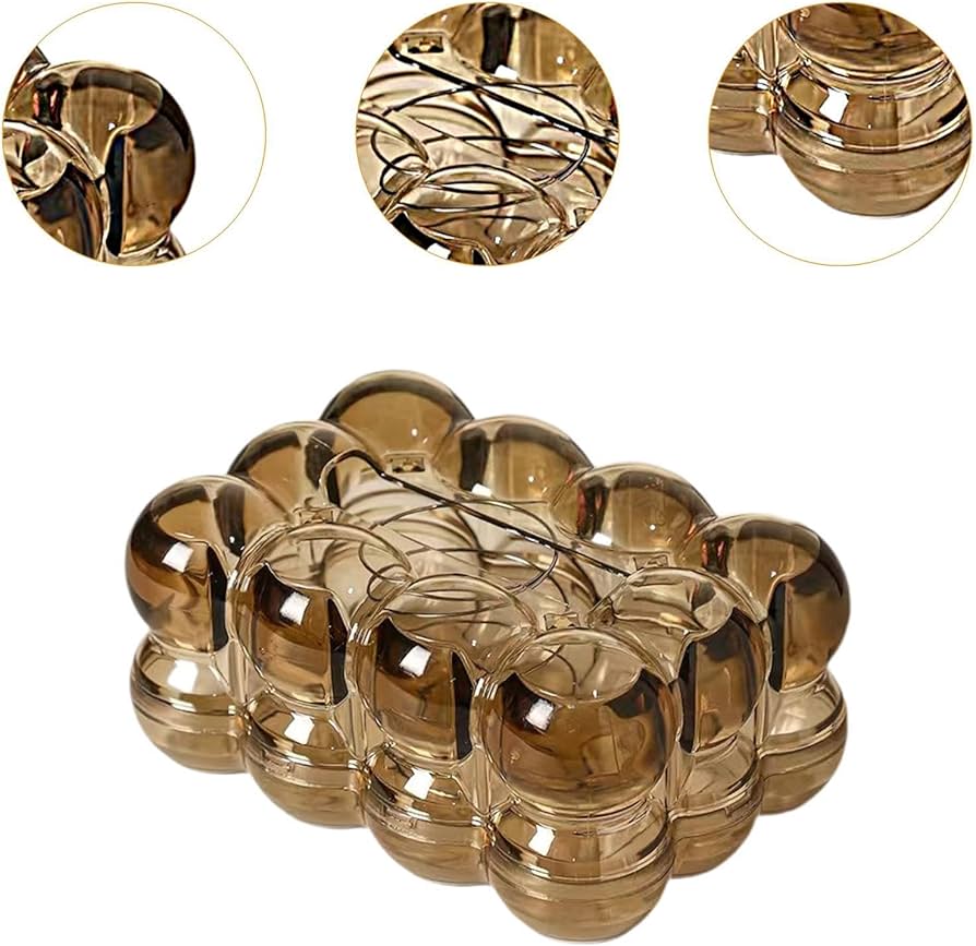 Transparent Bubble Tissue Box, Abstract Design Tissue Holder, Desktop Tissue Organizer