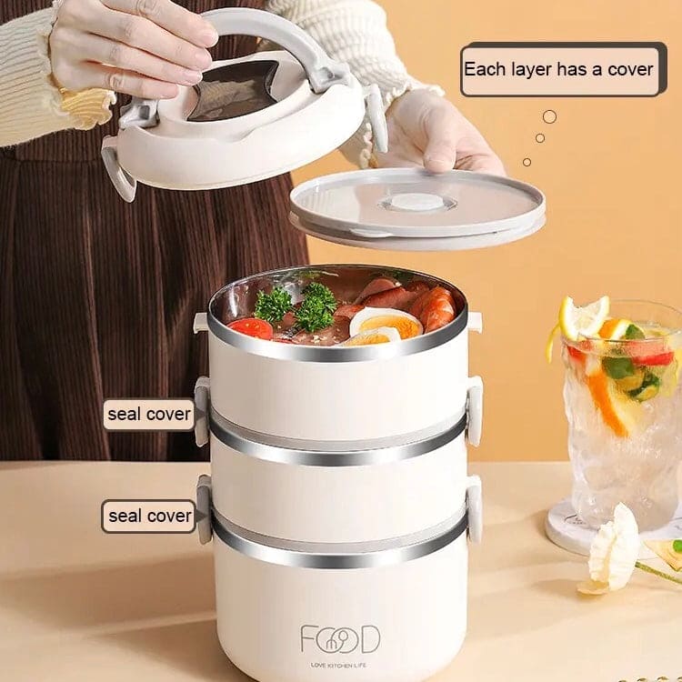 Warm Lunch Box With Bag, Super Long Insulated Lunch Bucket, Multilayer Stainless Steel Bento Box, Portable Hermetic Thermal Lunch, Kitchen Tableware Adult Hot Lunch Box, Adult Lunch Box, Insulated Lunch Containers Bento Box