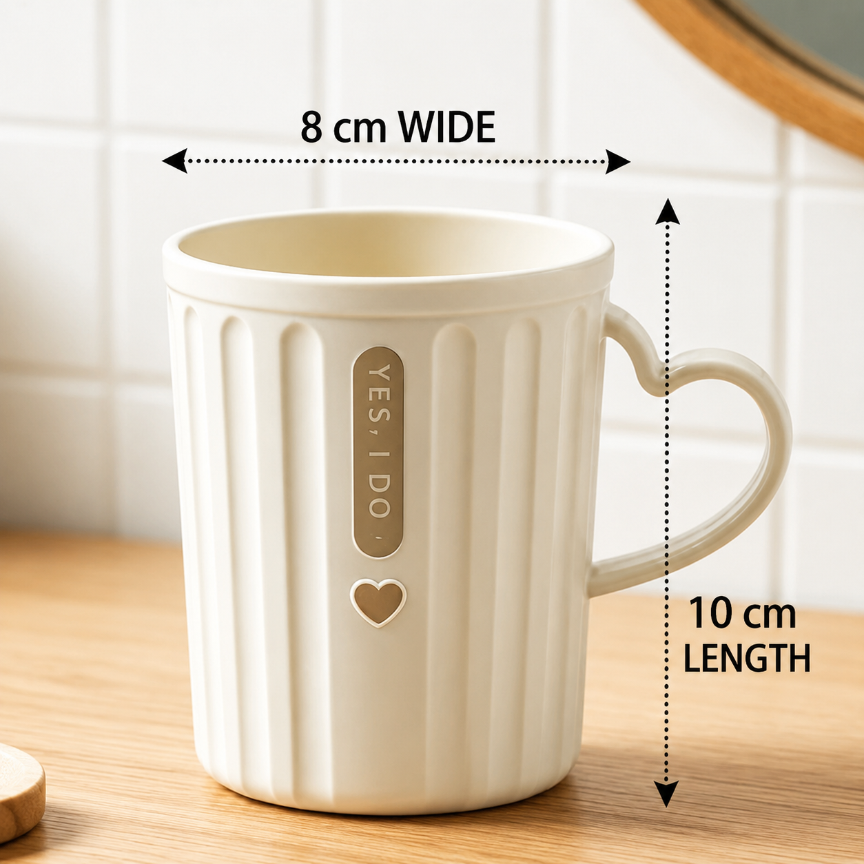 Set of 3 Nordic Heart Handle Plastic Coffee Mug, Drinking Coffee Mug With Handle, Minimalist Tumbler, Bathroom Accessories