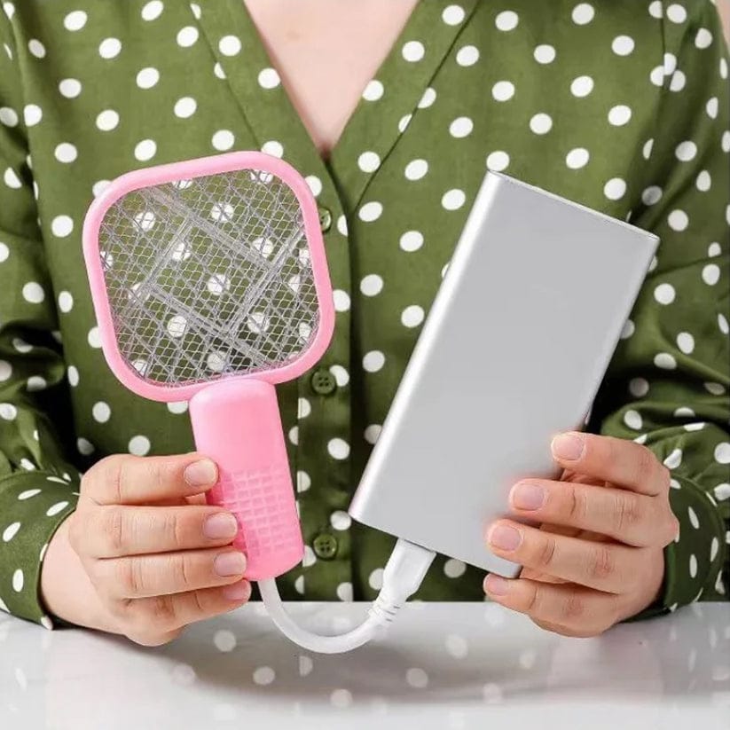 Mini USB Electric Mosquito Racket, Rechargeable Summer Fly Swatters Trap, Mosquito Swatter UV Light Sharp Sparking Racket