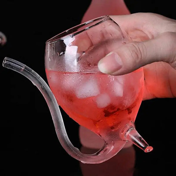 Double Wall Curved Glass Drinking Cup, Transparent Drinking Glass With Built In Tube, Creative Transparent Glass Tumbler, Luxury Spiral Straw Glass Cup