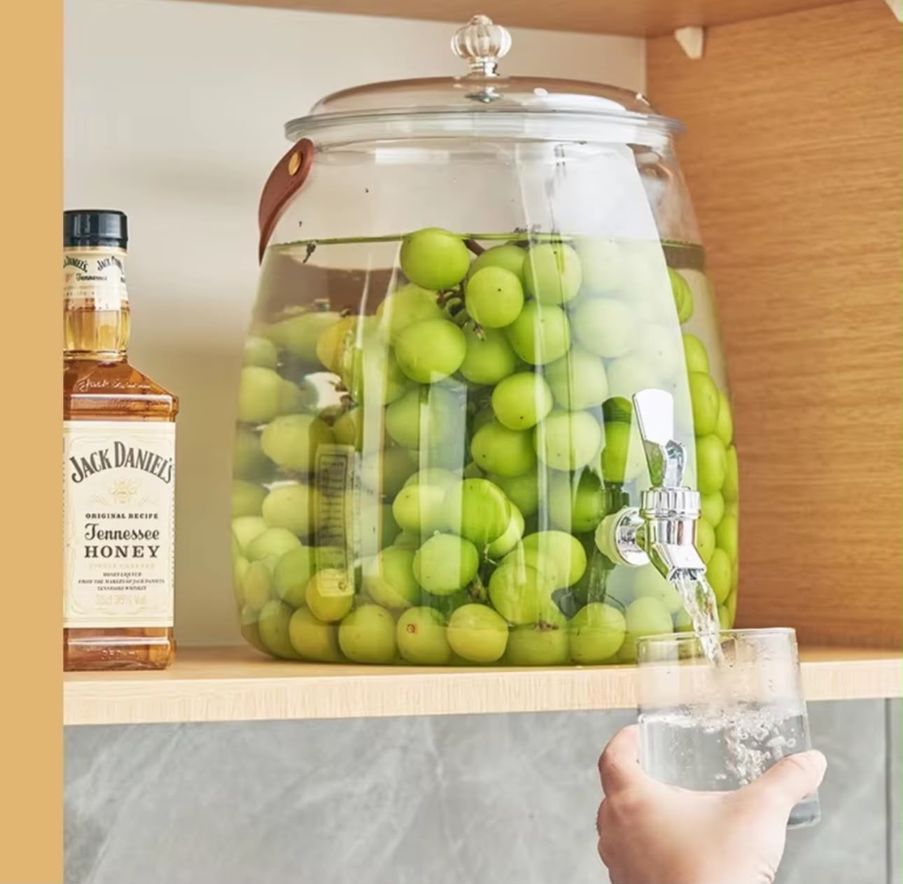 Beverage Dispenser Container With Handle, Pot Beverage Dispenser, Fridge Juice Dispenser