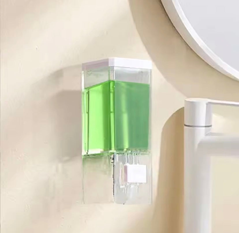 Non Punching Transparent Manual Press Soap Dispenser, Wall Mounted Soap Dispenser, Refillable Press Type Hand Wash Dispenser