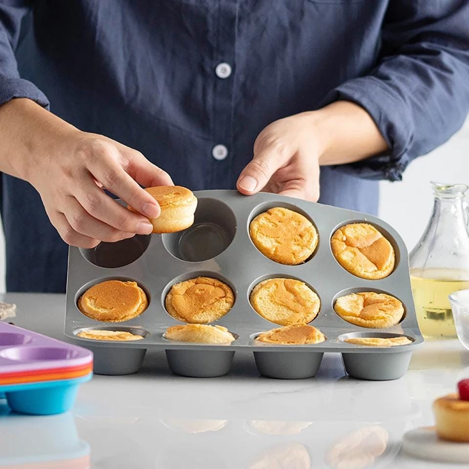 Silicone Round Hole Cake Baking Tray, Cake Baking Tools, Mold Household Kitchen Baking Tray