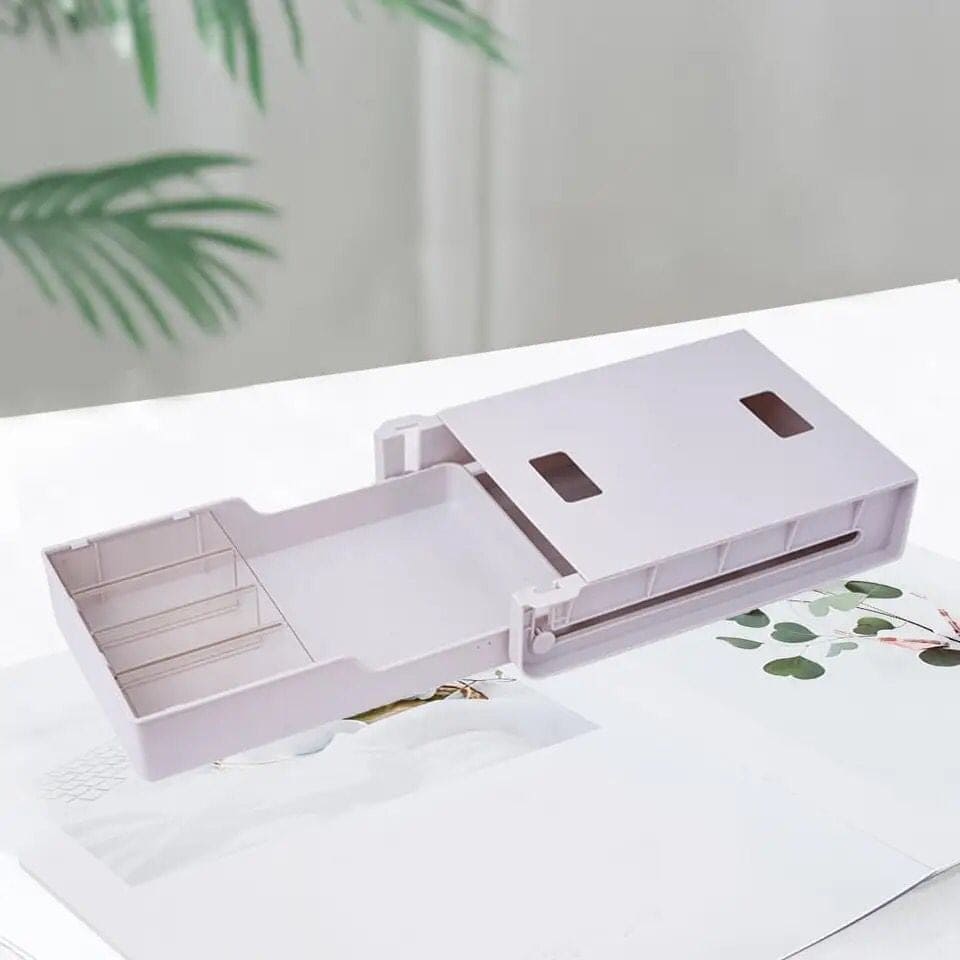 Hidden Drawer Organizer, Under Desk Drawer Storage Organizer, Under Desk Self Adhesive Hidden Drawer, Hanging Hidden Pen Box, Hidden Drawer Key Storage Box, Under Desk Student Office Stationery Box,