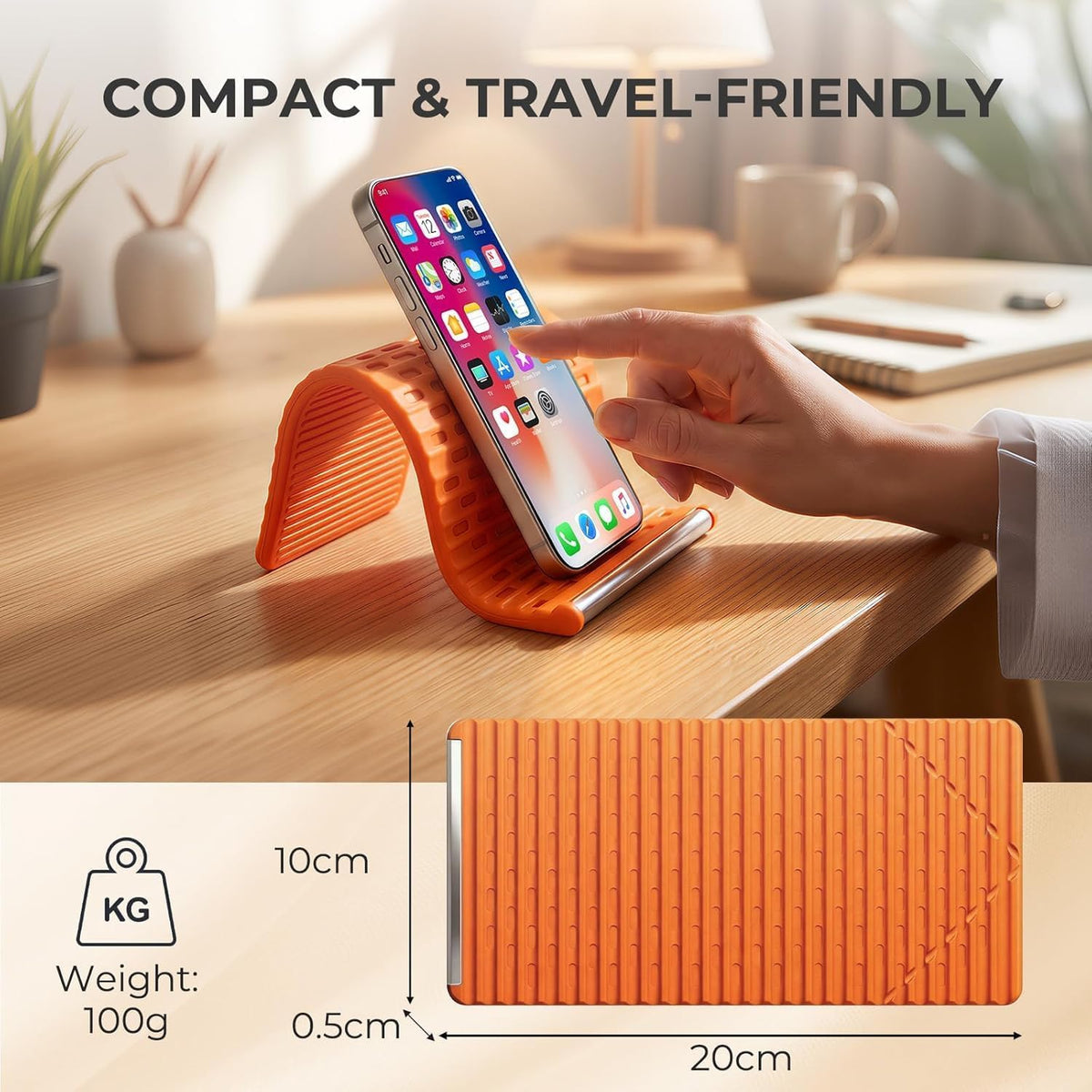 Flexible Silicone Phone Stand, Foldable Mobile Stand, Adjustable Mobile Holder, Phone Holder Stand for Desk, Tablet & Laptop Mobile Holder
