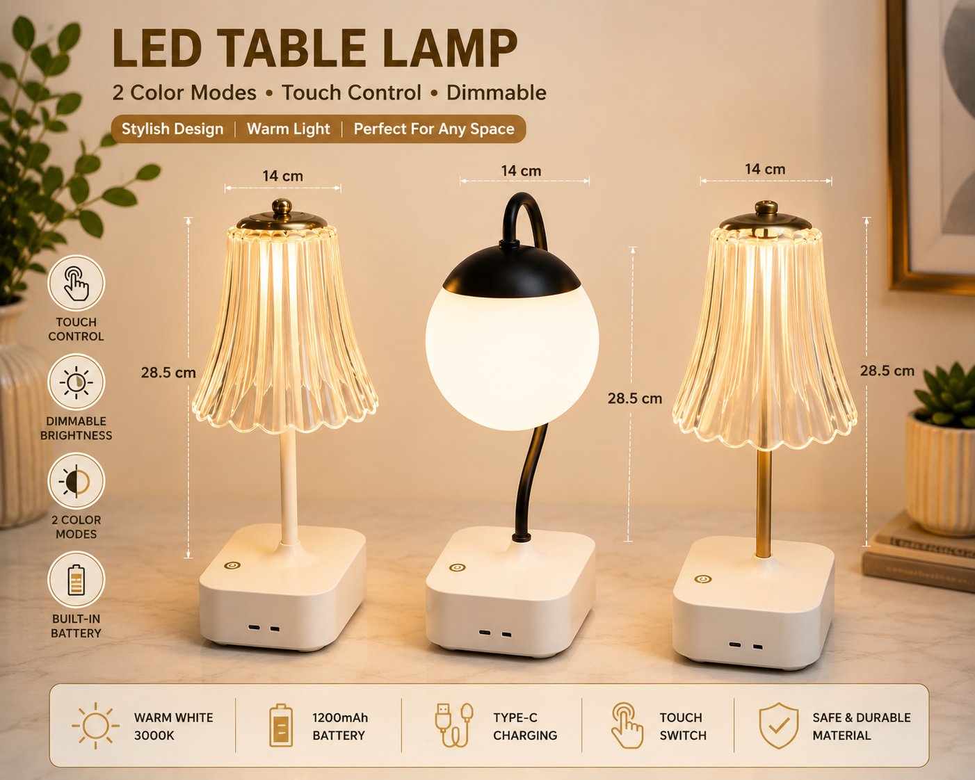 Crystal LED Music Lamp With Bluetooth Speaker, Bluetooth LED Mood Lamp With Touch Control, Rechargeable Diamond Table Lamp With Wireless Speaker