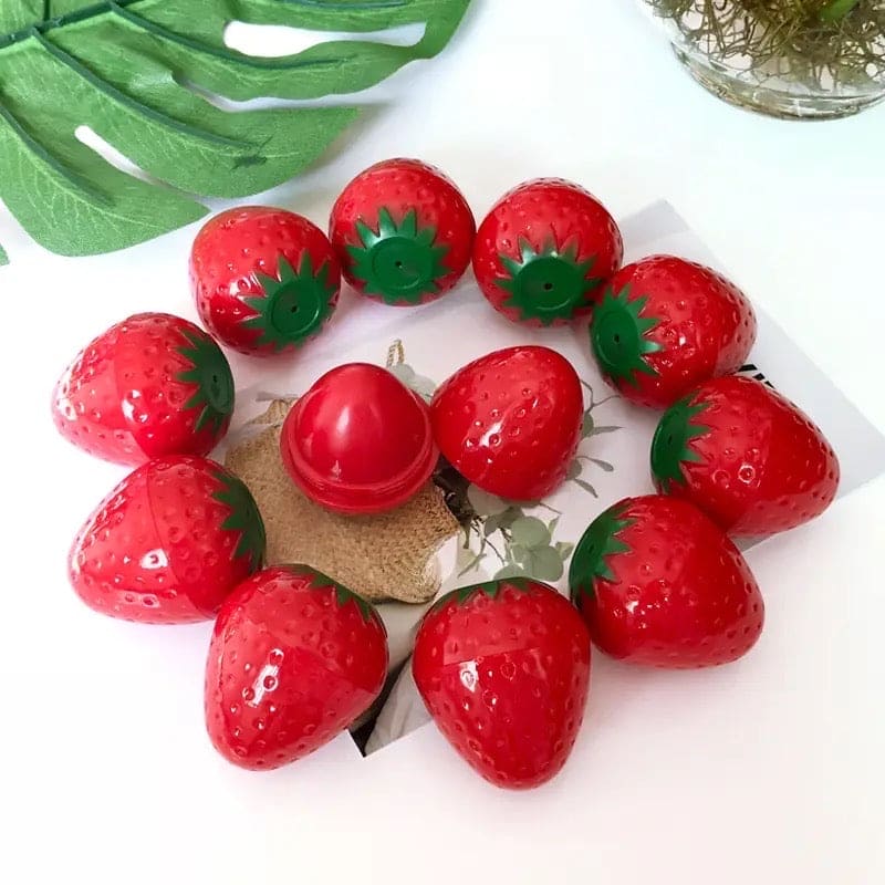 Strawberry Lip Balm, Cute Moisturizer Makeup Lip Balm, Natural Cosmetic Lip Gloss