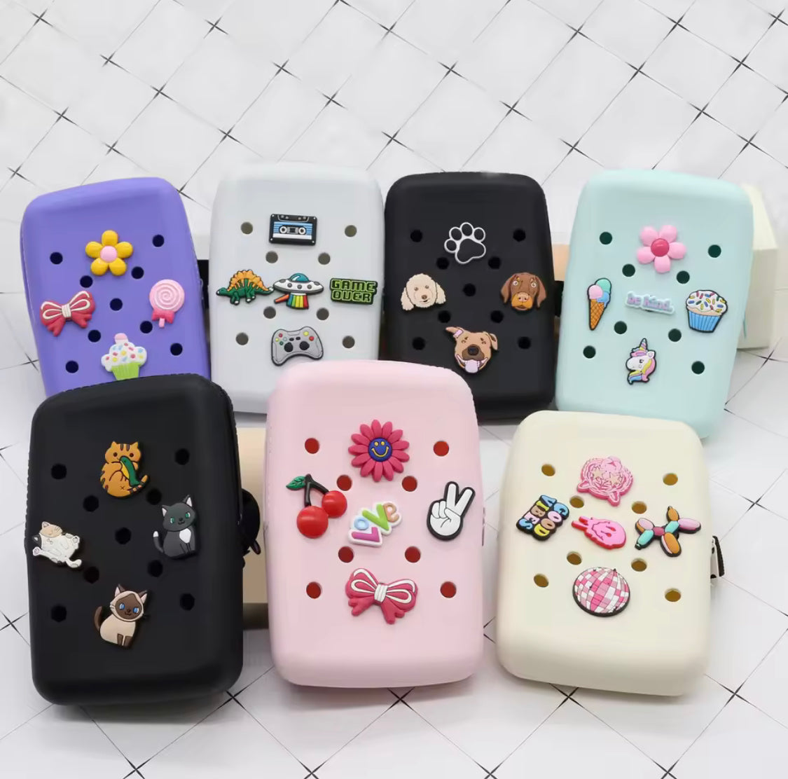 Silicone Water Bottle Pouch, Silicone Tumbler Bag With Charms, Anti Slip Arm Bag, Portable Stanley Pouch With Charms