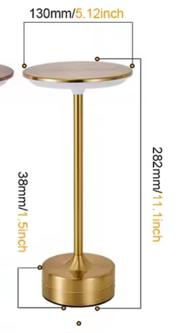 Touch Sensor LED Table Lamp, Portable Bedroom Night Light, USB Rechargeable Lamp, Wireless Reading Lamp