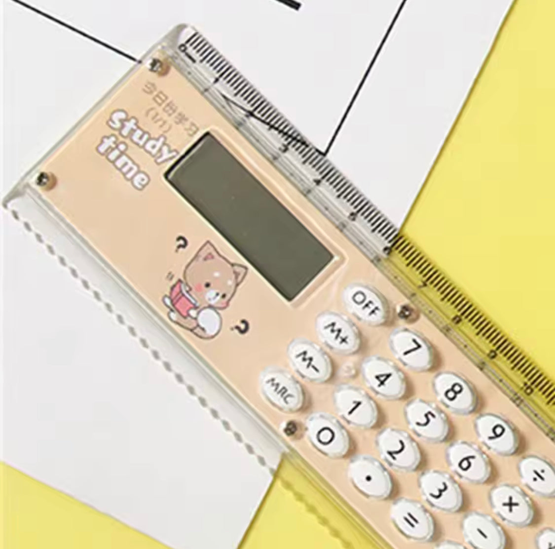 2 In 1 Eight Digits Calculator With Scale, Cute Cartoon Calculator, LCD Display Calculator