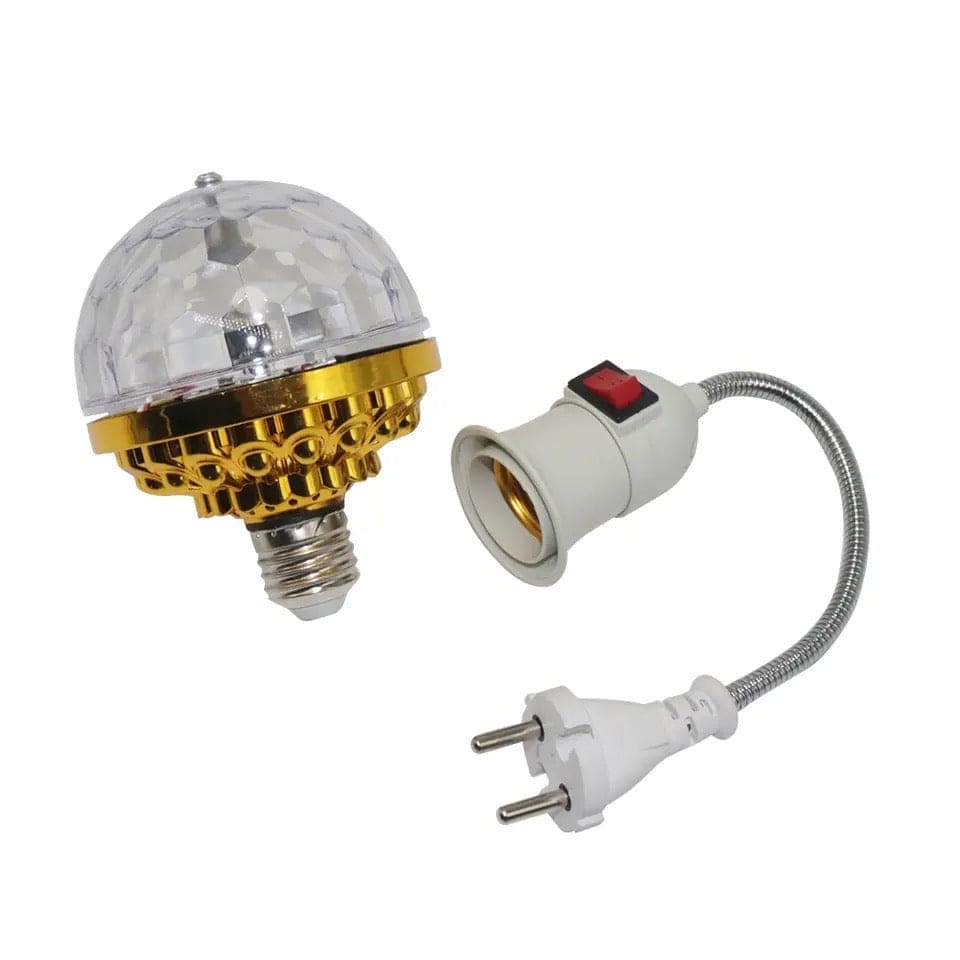 Colourful Magic Lamp, Magic Disco Ball Lamp With Holder, Colorful Rotating Magic Ball Light, Led Crystal Party Stage Light, Mini Rotatable Effect Bar DJ Light, Auto Rotating Lamp, Plug in Disco Ball Light Bulb for Home, Party Ambient Light With Holder