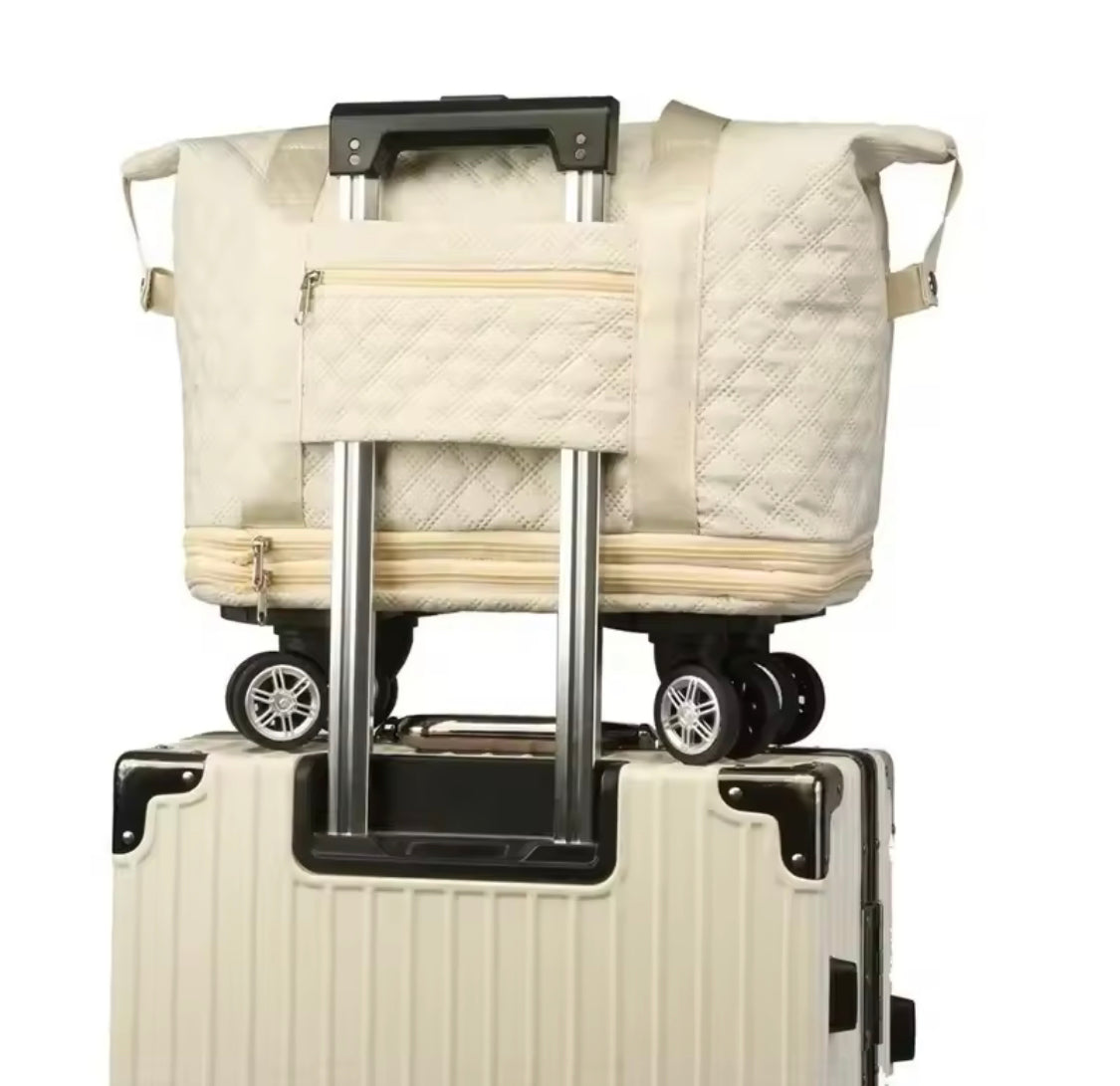 Waterproof Luggage Bag with Removable Wheels, Travel Luggage Bags, Large Capacity Storage Luggage Bag, Expandable Foldable Duffel Bag, Airpot Travel Bags