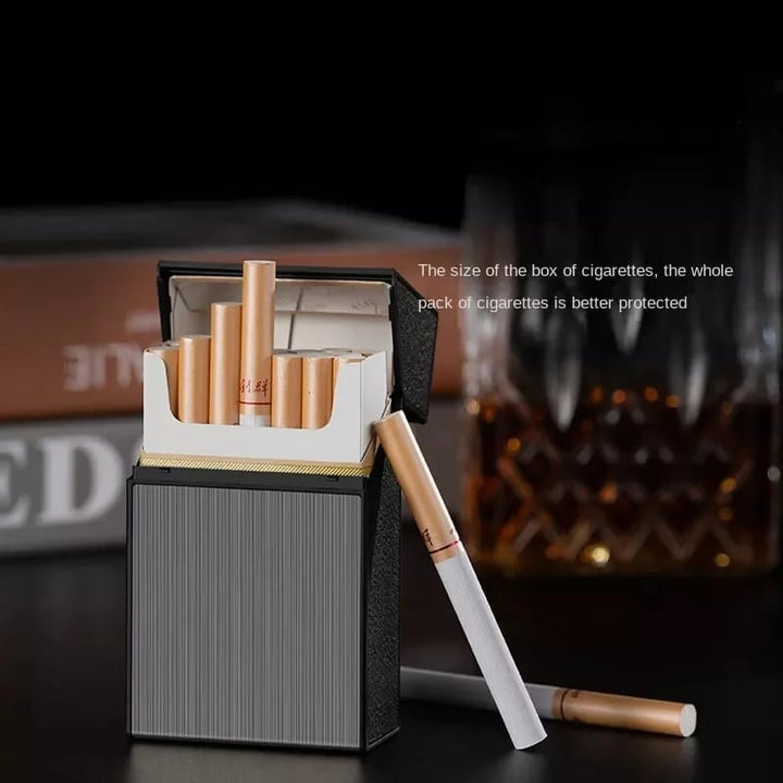 Rechargeable Lighter With Cigarette Case, Smart Cigarette Case with Built In Lighter, Windproof Electric Cigarette Lighter Case
