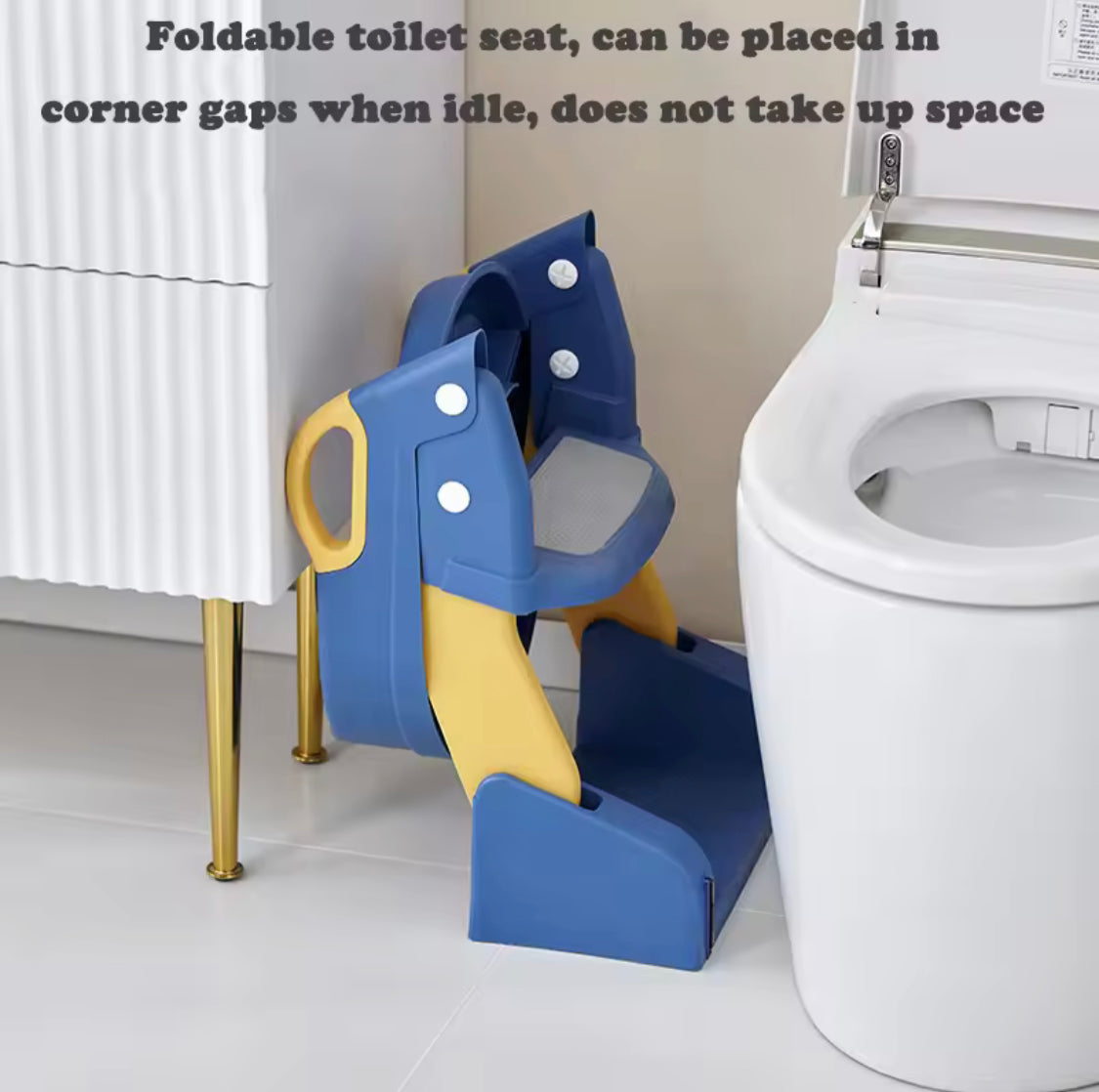 2 In 1 Portable Toilet Seat, Foldable Toilet Training Seat, Portable Kids Upgraded Step Toilet Seat