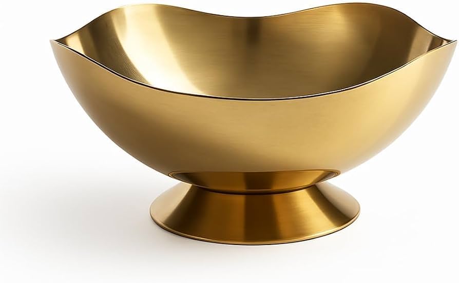 Stainless Steel Dessert Bowl, Decorative Ice Cream Serving Bowl with Pedestal Base, Elegant Gold Snack Bowl, Fancy Dessert Cup Bowl