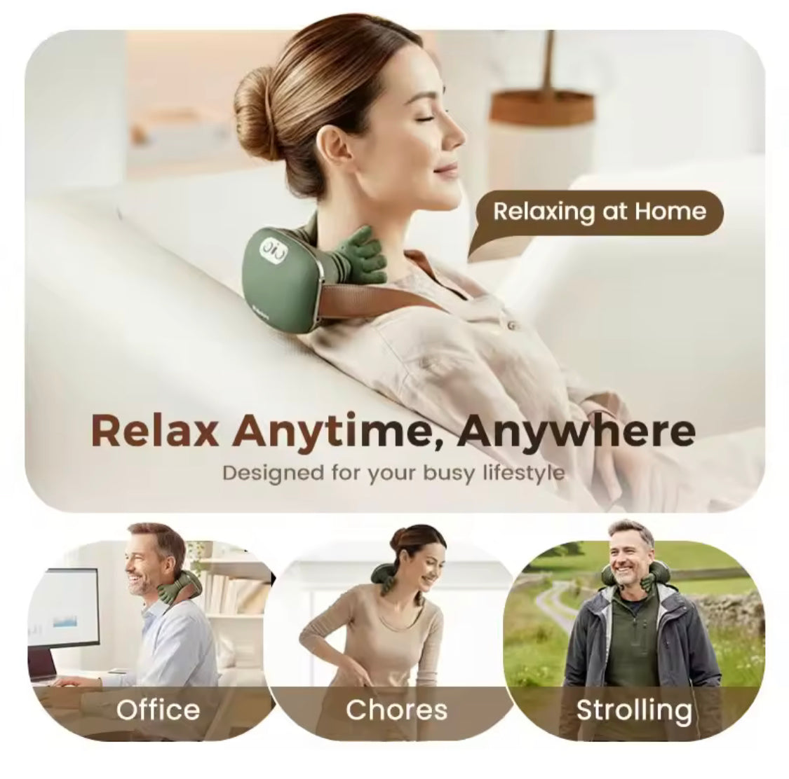 Heated Pillow Neck And Back Massager, Bionic Neck Shoulder Massager, Electric Kneading Muscles Massager