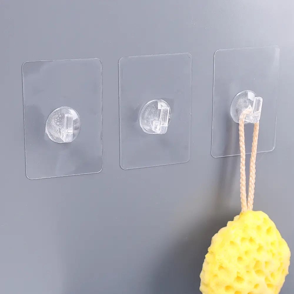 Rotatable Sticky Hanger, Transparent Wall Hooks, Strong Self Adhesive Anti-slip Hook, Punch Free No Trace Storage Hangers For Home Kitchen Bathroom, Multipurpose Wall Hanger, Load Bearing Sticky Hooks