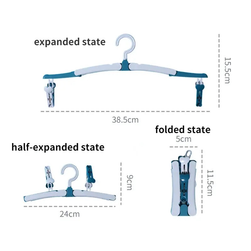 Folding Cloth Hanger, Multifunctional Windproof Clip Drying Rack, Household Anti Slip Clothes Holder, Travel Essentials Clothes Rack, Home Wardrobe Storage Rack, Anti Skid Coat Hangers, Space Saving Hangers for Home Travel Outdoor Camping