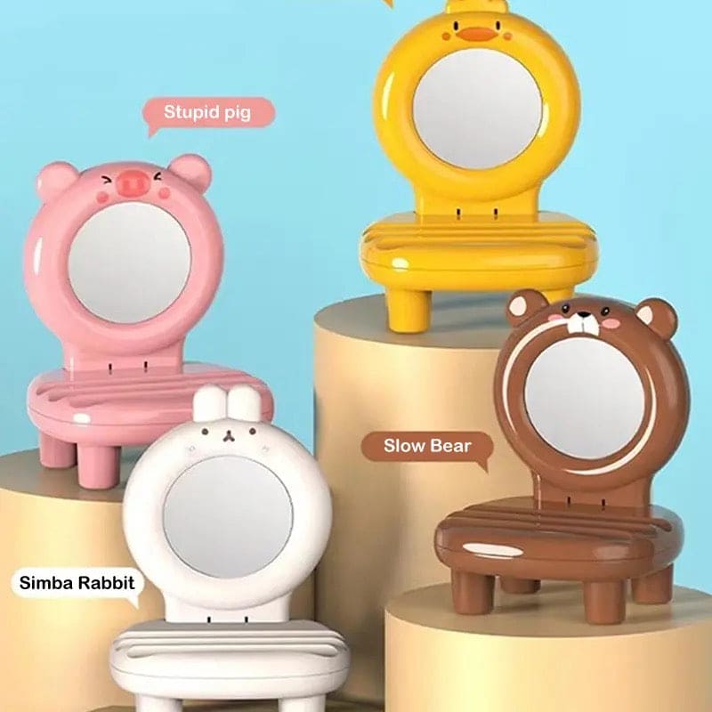 Animal Mirror Mobile Holder, Mini Cartoon Desktop Mobile Phone Holder, Cute Pet Lazy Person Mobile Stand, Portable Animal Chair Phone Bracket, Decorative Phone Holder