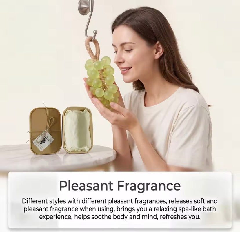Cute Grape Shaped Hanging Bath Soap, 2 In 1 Hanging Grape Shape Soap With Air Freshener, Grape Scented Hanging Soap, Hanging Grape Freshness Soap
